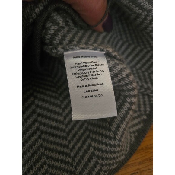 Talbots Gray Herringbone 100% Merino Wool Sweater Blazer Women's Size Small - Picture 4 of 7